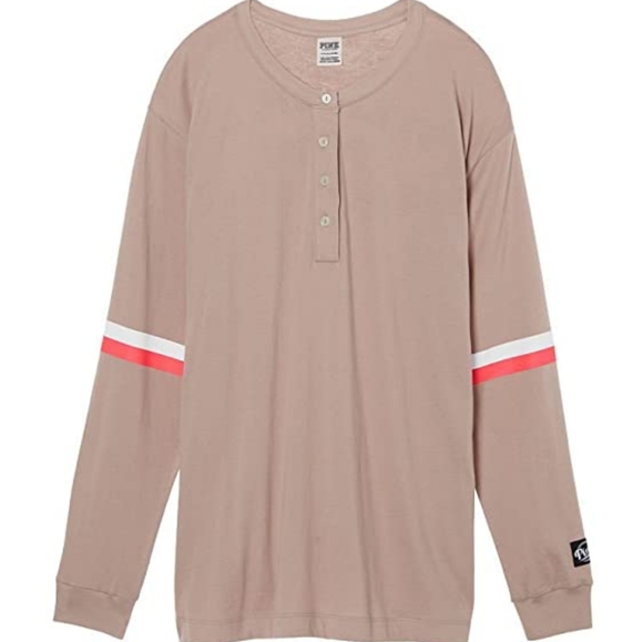 Victoria's Secret Pink henley long sleeve tee - Picture 1 of 4